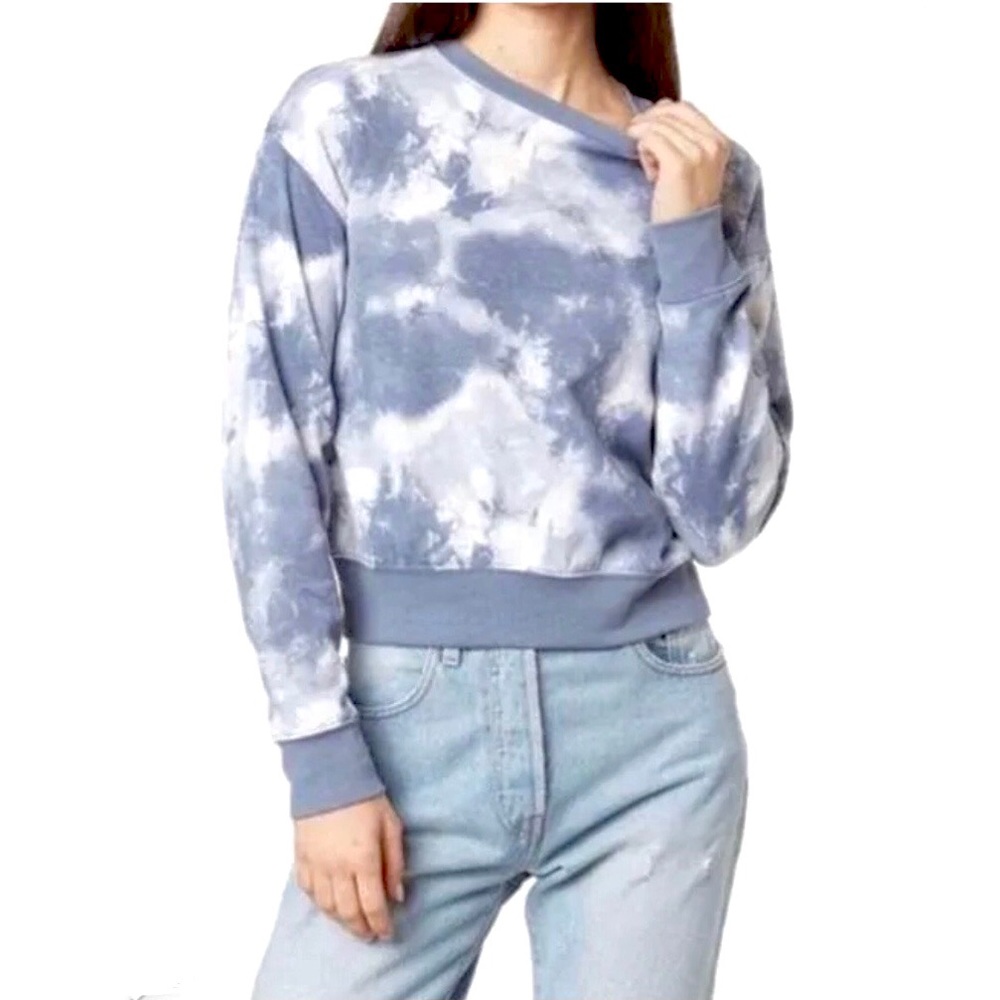 Abound Tie Dye Blue And White Crewneck Sweatshirt Small
